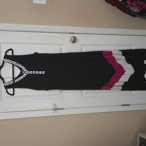 Catherines Black and Pink Maxi Dress